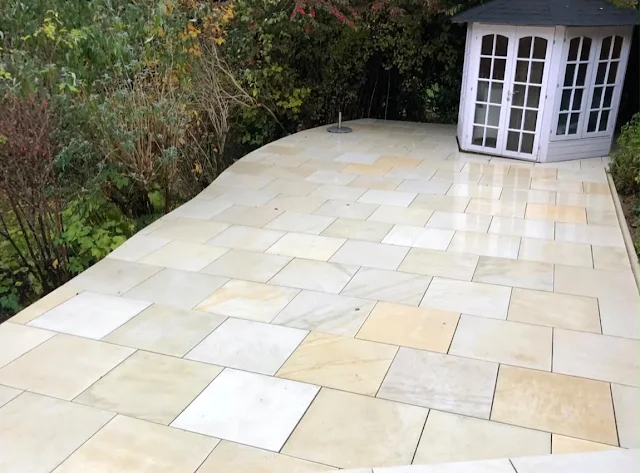Patio and garden path by Yellowstone, Wiltshire 11